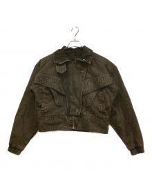 H&M×LORENA SARAVIA（エイチアンドエム）の古着「ブラウンフェードデニムジャケット/H&M × LORENA SARAVIA コラボ」｜ブラウン