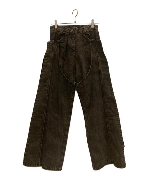 H&M（エイチアンドエム）H&M (エイチアンドエム) LORENA SARAVIA ブラウンフェードギミックデニムパンツ ブラウン サイズ:SIZE　Mの古着・服飾アイテム