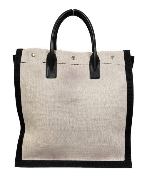 Saint Laurent Paris（サンローランパリ）Saint Laurent Paris (サンローランパリ) RIVE GAUCHE/トートバッグ アイボリー×ブラック サイズ:表記なしの古着・服飾アイテム
