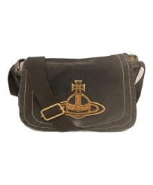 Vivienne Westwood（ヴィヴィアンウエストウッド）の古着「オーブキャンバスショルダーバッグ/EDGWARE・エッジウェア」｜ブラック