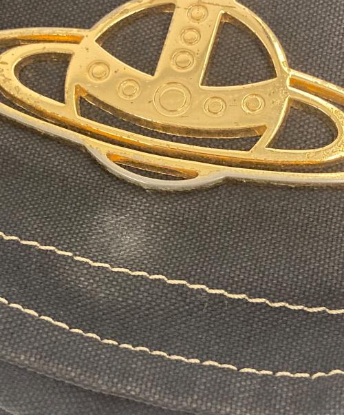 Vivienne Westwood（ヴィヴィアンウエストウッド）Vivienne Westwood (ヴィヴィアンウエストウッド) オーブキャンバスショルダーバッグ ブラックの古着・服飾アイテム