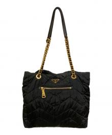 PRADA（プラダ）の古着「ナイロンチェーンハンドルトートバッグ/ギャランティカード・保存袋付」｜NERO