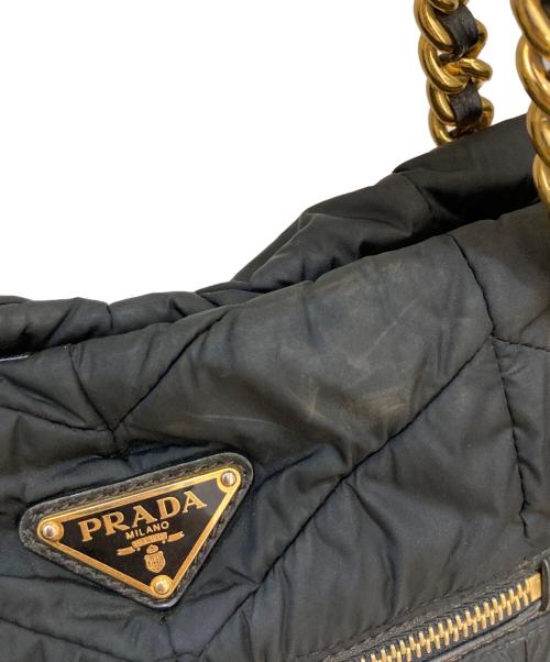 PRADA（プラダ）PRADA (プラダ) ナイロンチェーンハンドルトートバッグ/ギャランティカード・保存袋付 NERO サイズ:表記なしの古着・服飾アイテム