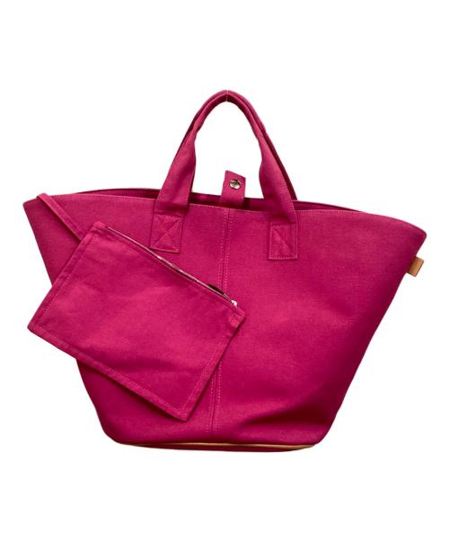 HERMES（エルメス）HERMES (エルメス) パニエドプラージュPMキャンバストートバッグ ショッキングピンクの古着・服飾アイテム
