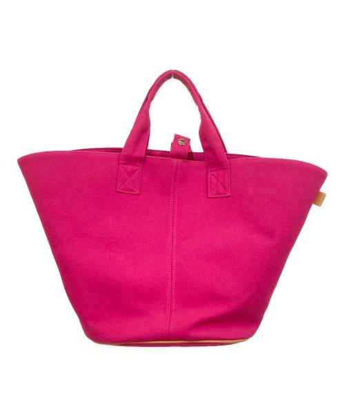 HERMES（エルメス）HERMES (エルメス) パニエドプラージュPMキャンバストートバッグ ショッキングピンクの古着・服飾アイテム
