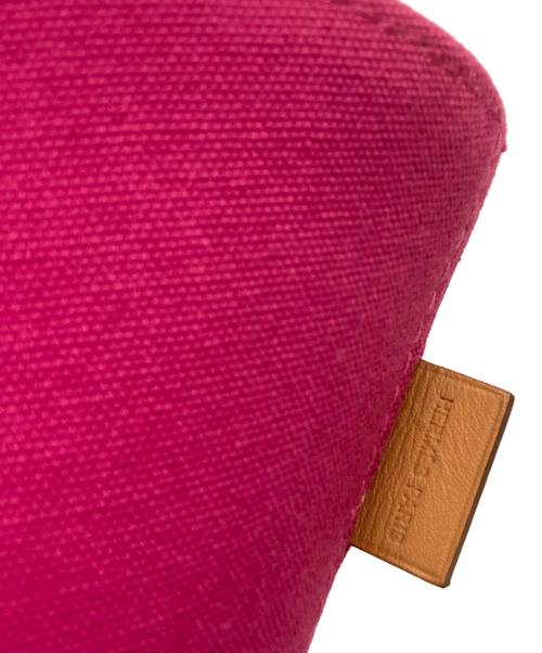 HERMES（エルメス）HERMES (エルメス) パニエドプラージュPMキャンバストートバッグ ショッキングピンクの古着・服飾アイテム