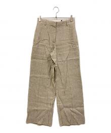 theory（セオリー）の古着「25ss Linear Check Straight Trouser/リネンチェックストレートトラウザー」｜ブラック×アイボリー