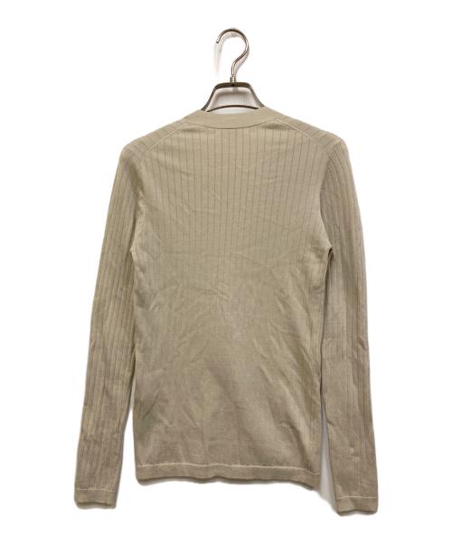 MADISON BLUE（マディソンブルー）MADISON BLUE (マディソンブルー) シルク・ナイロン ワイドリブカーディガン ベージュ サイズ:Sの古着・服飾アイテム