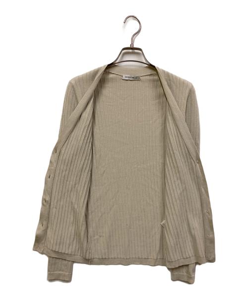 MADISON BLUE（マディソンブルー）MADISON BLUE (マディソンブルー) シルク・ナイロン ワイドリブカーディガン ベージュ サイズ:Sの古着・服飾アイテム
