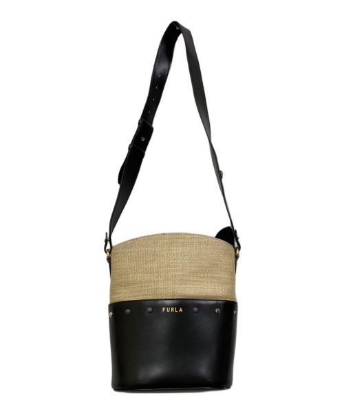 FURLA（フルラ）FURLA (フルラ) SHARE MINI BUCKET ブラック×ベージュ サイズ:-の古着・服飾アイテム