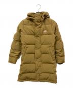 DANTONダントン）の古着「フード付きロングダウンコート」｜ベージュ