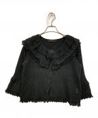 WONDERFUL WORLD KANEKO ISAOワンダフルワールド カネコイサオ）の古着「フリルカーディガン」｜ブラック