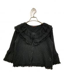 WONDERFUL WORLD KANEKO ISAO（ワンダフルワールド カネコイサオ）の古着「フリルカーディガン」｜ブラック