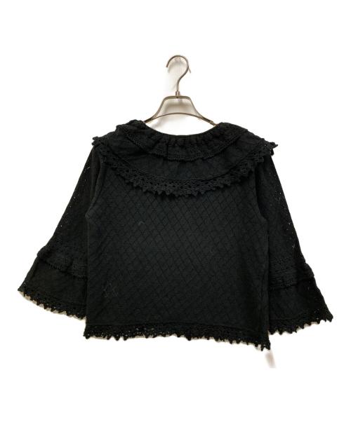 WONDERFUL WORLD KANEKO ISAO（ワンダフルワールド カネコイサオ）WONDERFUL WORLD KANEKO ISAO (ワンダフルワールド カネコイサオ) フリルカーディガン ブラック サイズ:-の古着・服飾アイテム