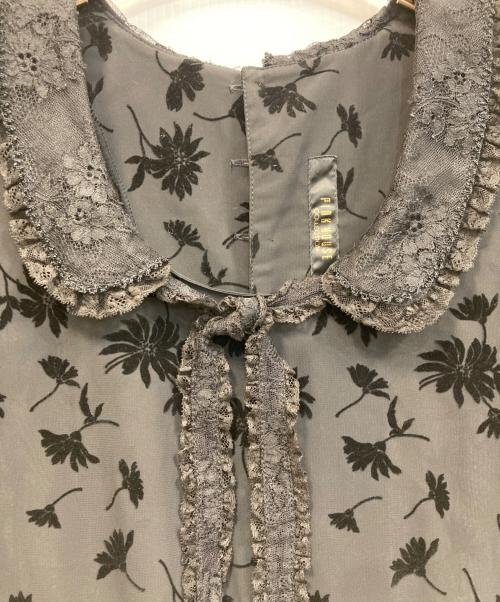PINK HOUSE（ピンクハウス）PINK HOUSE (ピンクハウス) フラワーフロッキープリントシアーワンピース ブラック サイズ:なしの古着・服飾アイテム