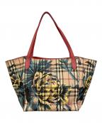 BURBERRY LONDONバーバリーロンドン）の古着「BURBERRY HAYMARKET フローラルプリントトートバック」｜ピンクベージュ