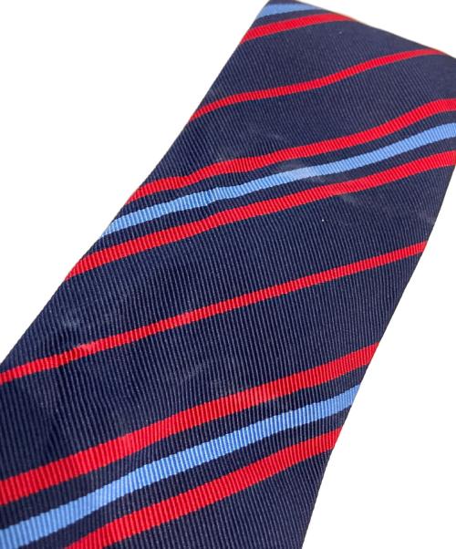 HERMES（エルメス）HERMES (エルメス) シルクレジメントネクタイ ネイビー×レッド サイズ:-の古着・服飾アイテム