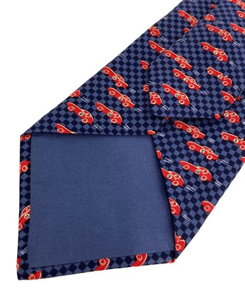 HERMES（エルメス）HERMES (エルメス) 総柄シルクネクタイ ネイビー サイズ:- 未使用品の古着・服飾アイテム