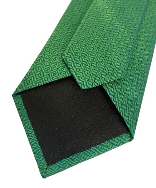 HERMES（エルメス）HERMES (エルメス) ファソネ織 シルクネクタイ グリーン サイズ:-の古着・服飾アイテム