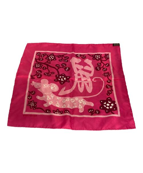 HERMES（エルメス）HERMES (エルメス) 干支(鼠)柄/プチカレ40/シルクスカーフ ピンクの古着・服飾アイテム