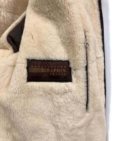 SERAPHIN（セラフィン）SERAPHIN (セラフィン) シープレザーフライトジャケット ブラウン サイズ:46 未使用品の古着・服飾アイテム