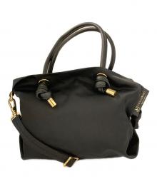 VIOLAd'ORO（ヴィオラドーロ）の古着「ビアンカノットハンドルナイロントート」｜ブラック