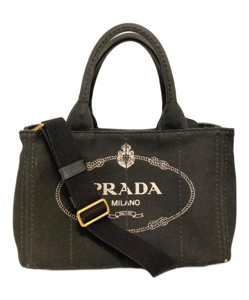 PRADA（プラダ）PRADA (プラダ) CANAPA 2WAYトートバッグ/カナパ ブラック サイズ:表記なしの古着・服飾アイテム