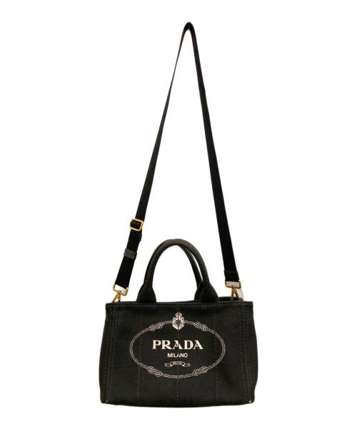 PRADA（プラダ）PRADA (プラダ) CANAPA 2WAYトートバッグ/カナパ ブラック サイズ:表記なしの古着・服飾アイテム