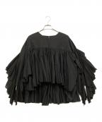 aayushiアユ―シ）の古着「インドコットンフリルティアードブラウス」｜ブラック