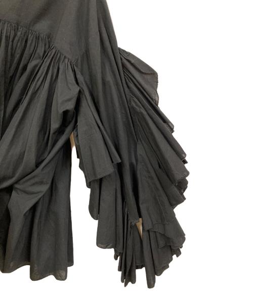 aayushi（アユ―シ）AAYUSHI (アユ―シ) インドコットンフリルティアードブラウス ブラック サイズ:表記なしの古着・服飾アイテム