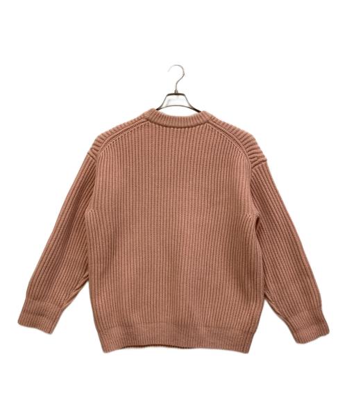 COACH（コーチ）COACH (コーチ) クルーネック ボウ セーター リサイクルウール ピンク サイズ:Sの古着・服飾アイテム