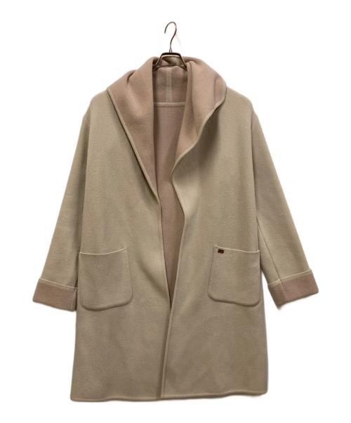 FOXEY（フォクシー）FOXEY (フォクシー) ウール ダブルフェイス ニット ガウンコート ベージュ サイズ:記載無しの古着・服飾アイテム