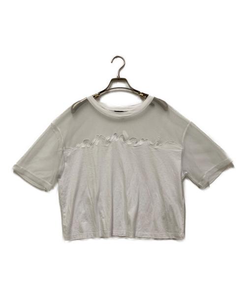 ARMANI EXCHANGE（アルマーニ エクスチェンジ）ARMANI EXCHANGE (アルマーニ エクスチェンジ) 半袖メッシュTシャツ ホワイト サイズ:Lの古着・服飾アイテム