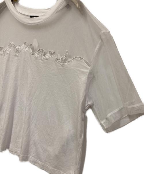 ARMANI EXCHANGE（アルマーニ エクスチェンジ）ARMANI EXCHANGE (アルマーニ エクスチェンジ) 半袖メッシュTシャツ ホワイト サイズ:Lの古着・服飾アイテム