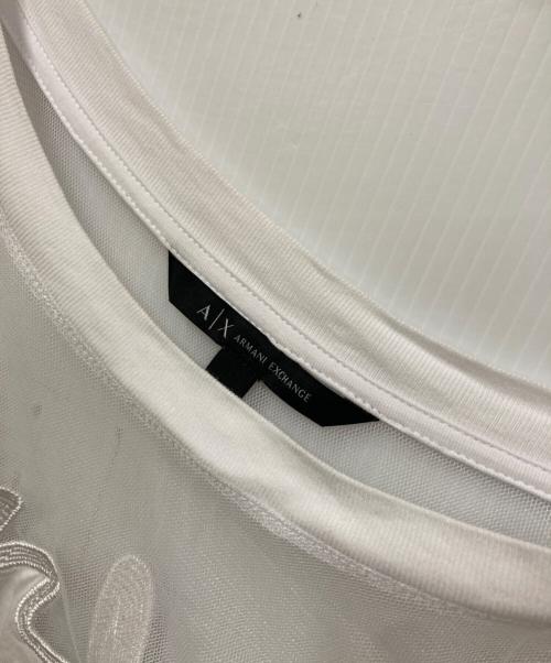 ARMANI EXCHANGE（アルマーニ エクスチェンジ）ARMANI EXCHANGE (アルマーニ エクスチェンジ) 半袖メッシュTシャツ ホワイト サイズ:Lの古着・服飾アイテム
