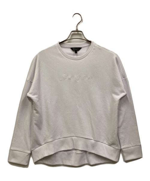 ARMANI EXCHANGE（アルマーニ エクスチェンジ）ARMANI EXCHANGE (アルマーニ エクスチェンジ) クルーネックスウェット ホワイト サイズ:Lの古着・服飾アイテム