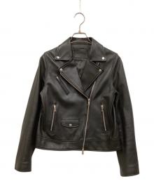 green label relaxing（グリーンレーベルリラクシング）の古着「KC SHEEPLEATHER ライダースジャケット/ダブルライダースジャケット」｜ブラック