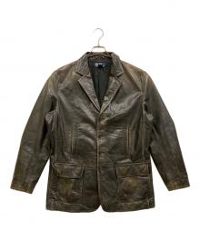 POLO RALPH LAUREN（ポロ・ラルフローレン）の古着「90ｓ レザーカーコート」｜グレー