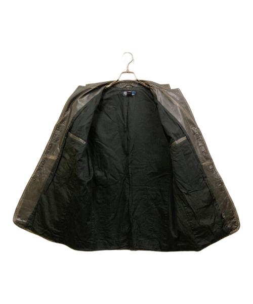 POLO RALPH LAUREN（ポロ・ラルフローレン）POLO RALPH LAUREN (ポロ・ラルフローレン) 90ｓ レザーカーコート グレー サイズ:Lの古着・服飾アイテム