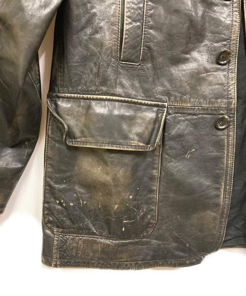 POLO RALPH LAUREN（ポロ・ラルフローレン）POLO RALPH LAUREN (ポロ・ラルフローレン) 90ｓ レザーカーコート グレー サイズ:Lの古着・服飾アイテム