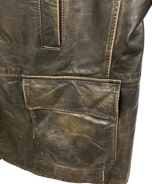 POLO RALPH LAUREN（ポロ・ラルフローレン）POLO RALPH LAUREN (ポロ・ラルフローレン) 90ｓ レザーカーコート グレー サイズ:Lの古着・服飾アイテム