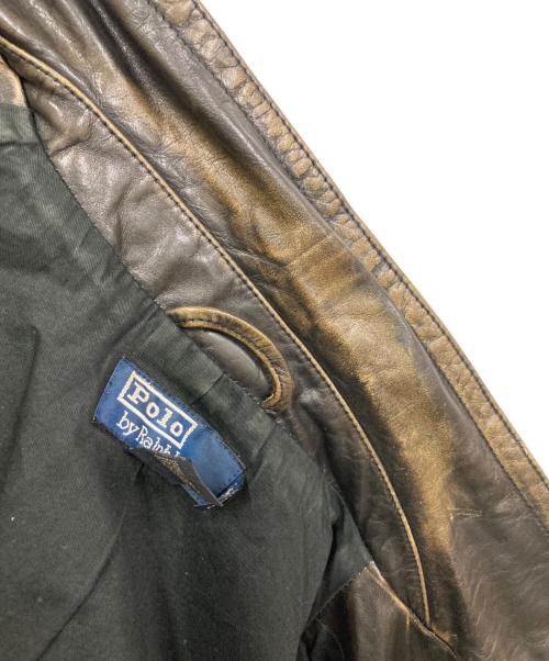 POLO RALPH LAUREN（ポロ・ラルフローレン）POLO RALPH LAUREN (ポロ・ラルフローレン) 90ｓ レザーカーコート グレー サイズ:Lの古着・服飾アイテム