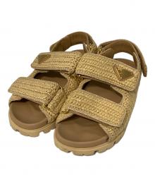 PRADA（プラダ）の古着「クロシェサンダル」｜ベージュ