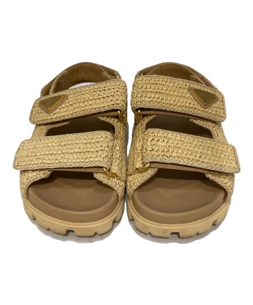 PRADA（プラダ）PRADA (プラダ) クロシェサンダル ベージュ サイズ:SIZE 36の古着・服飾アイテム