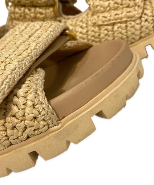 PRADA（プラダ）PRADA (プラダ) クロシェサンダル ベージュ サイズ:SIZE 36の古着・服飾アイテム