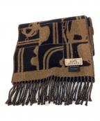 HERMESエルメス）の古着「カシミヤマフラー/Ｈエコセ・レクトヴェルソ」｜ブラウン×ネイビー