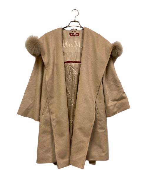 Max Mara Studio（マックスマーラ ストゥディオ）MAX MARA STUDIO (マックスマーラ ストゥディオ) ラップファー カシミヤコート ベージュ サイズ:SIZE 38の古着・服飾アイテム
