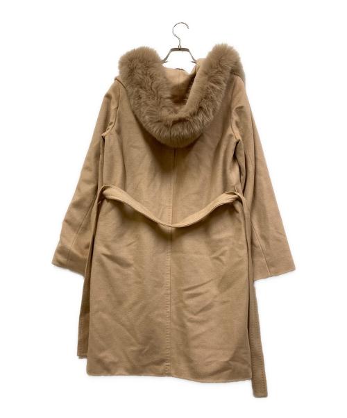 Max Mara Studio（マックスマーラ ストゥディオ）MAX MARA STUDIO (マックスマーラ ストゥディオ) ラップファー カシミヤコート ベージュ サイズ:SIZE 38の古着・服飾アイテム