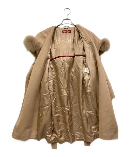 Max Mara Studio（マックスマーラ ストゥディオ）MAX MARA STUDIO (マックスマーラ ストゥディオ) ラップファー カシミヤコート ベージュ サイズ:SIZE 38の古着・服飾アイテム