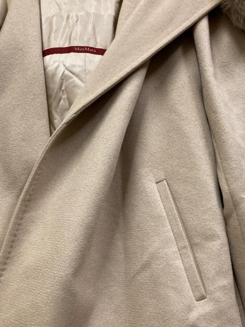 Max Mara Studio（マックスマーラ ストゥディオ）MAX MARA STUDIO (マックスマーラ ストゥディオ) ラップファー カシミヤコート ベージュ サイズ:SIZE 38の古着・服飾アイテム